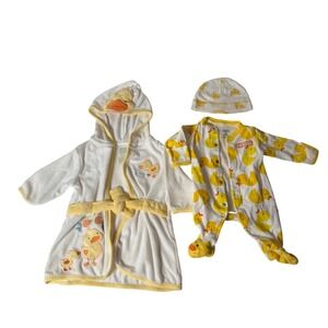Child of Mine Carters Newborn Baby Duck Robe Outfit Set